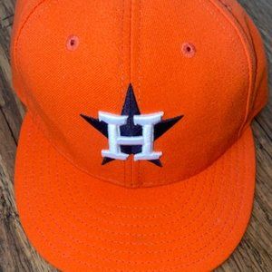 Houston Astro New Era Hat - Orange - Size 7 3/4